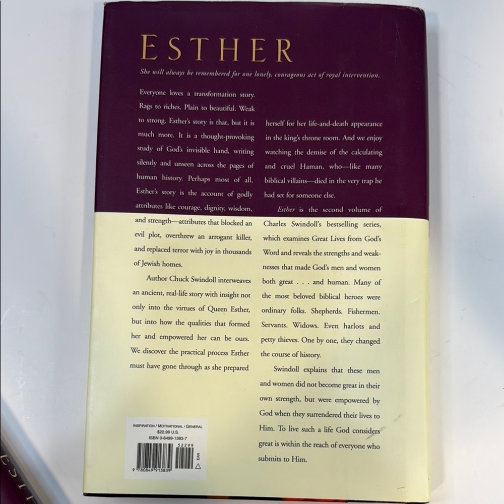 Esther Book by Charles R. Swindoll, Hard cover, book 2 in series - Picture 2 of 4